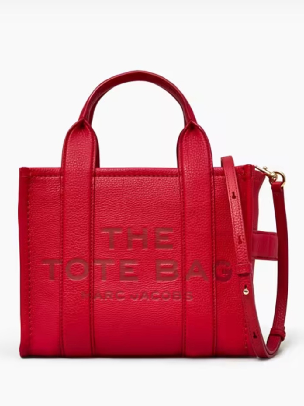 NWOT Marc Jacobs "The Tote Bag" Small True Red Tote Bag with Gold Hardware